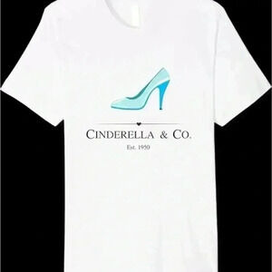 Cinderella & Co Princess Magical Fairytale Fantasy Fashion White T-Shirt Size XL